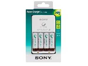 Carregador de Pilhas Sony c/ 4 Pilhas AA 2500mAh Bivolt - BCG-34HH4GN